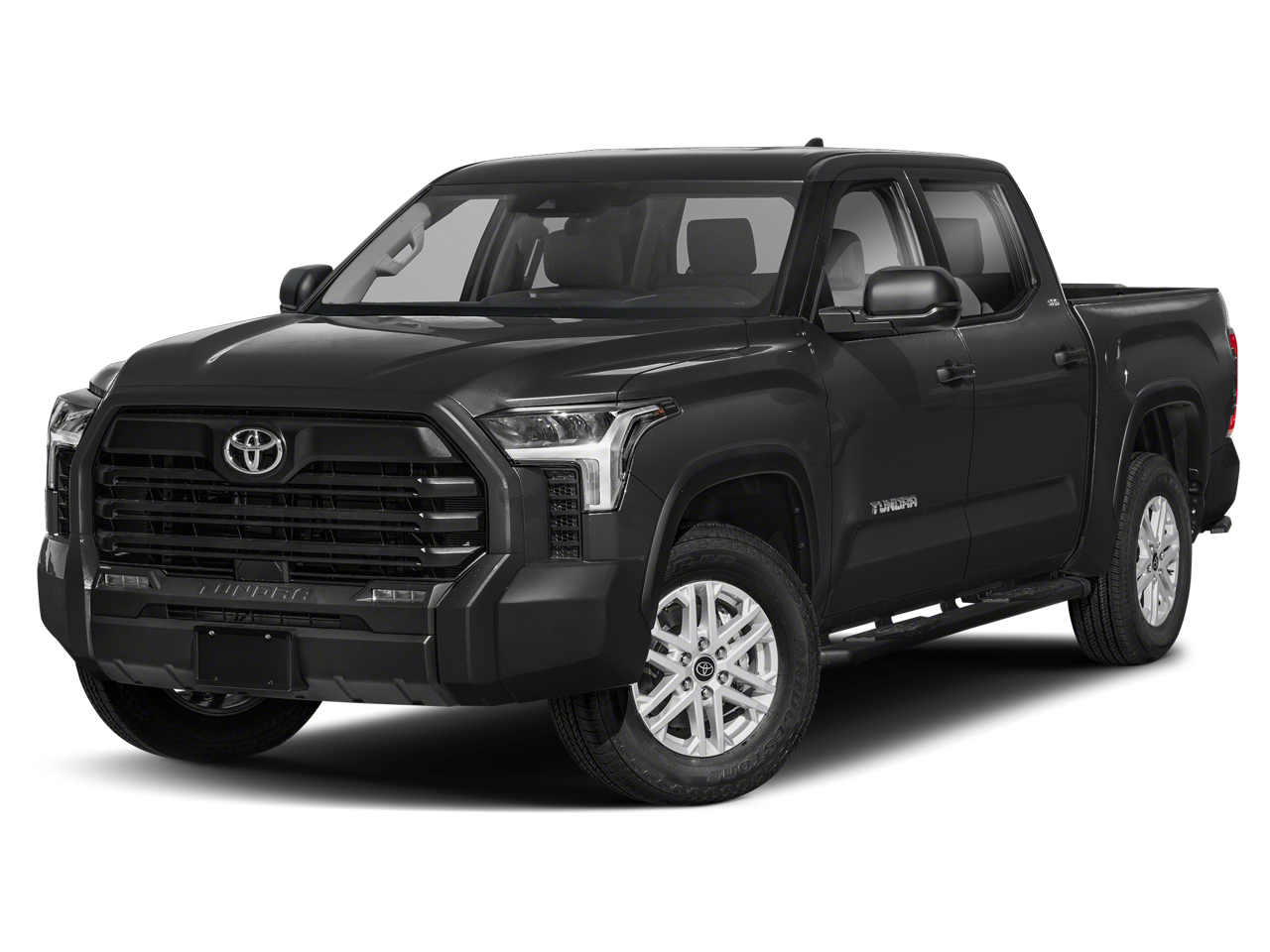 2024 Toyota Tundra SR5 in Midnight Black Metallic — front three-quarter view