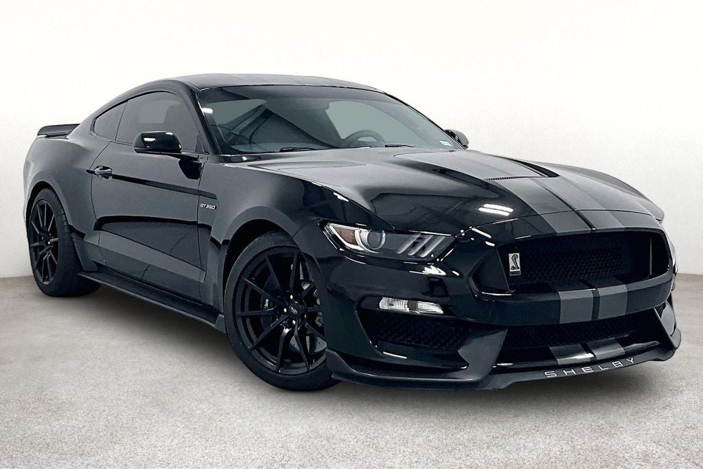 2017 Ford Mustang Shelby GT350 in Shadow Black — front three-quarter view