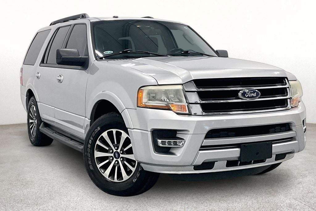 2015 Ford Expedition XLT in Ingot Silver — front three-quarter view