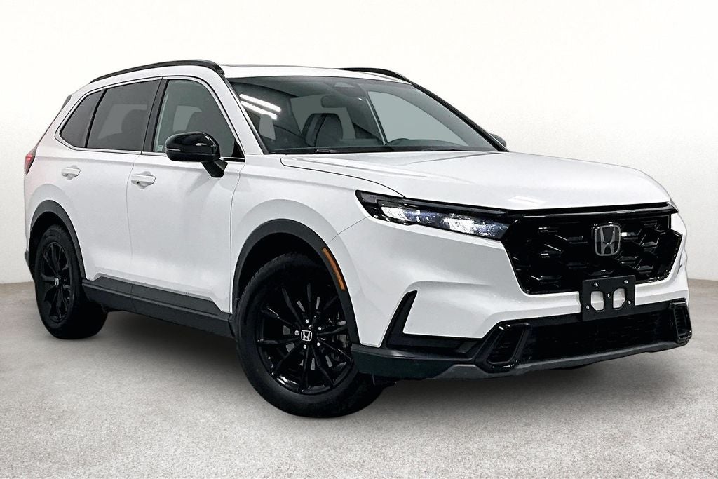 2023 Honda CR-V Hybrid Sport in White — front three-quarter view