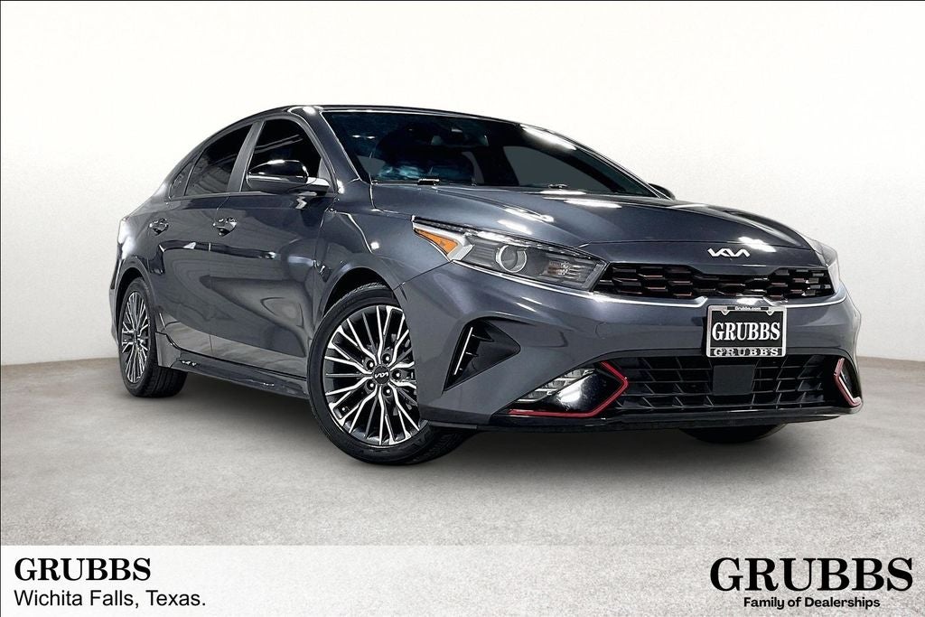 2024 Kia Forte GT-Line in Gravity Gray — front three-quarter view